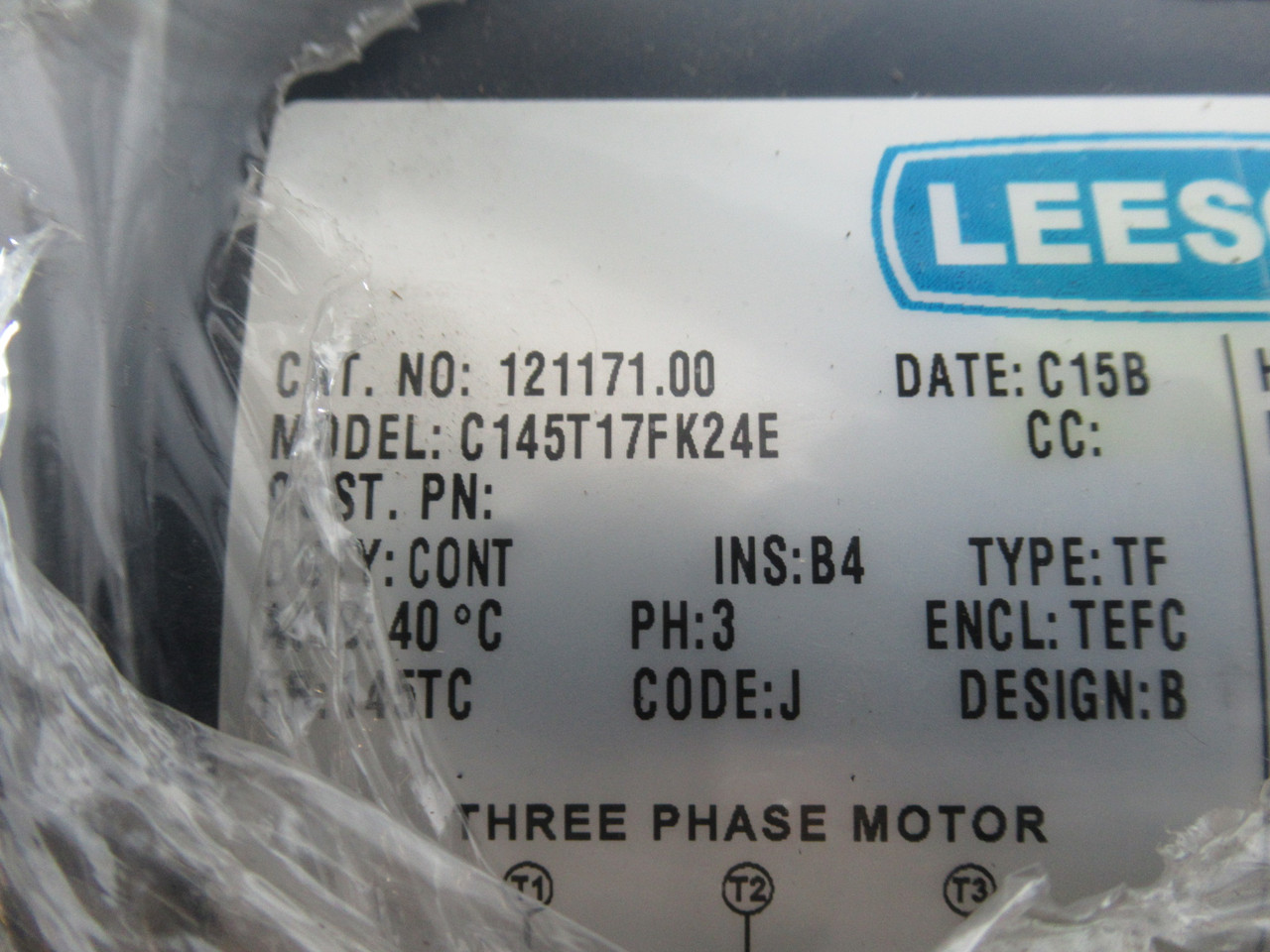 Leeson Brake Motor 1.5HP 1740RPM 575V 145TC TEFC 3Ph 1.8A 60Hz ! NEW !