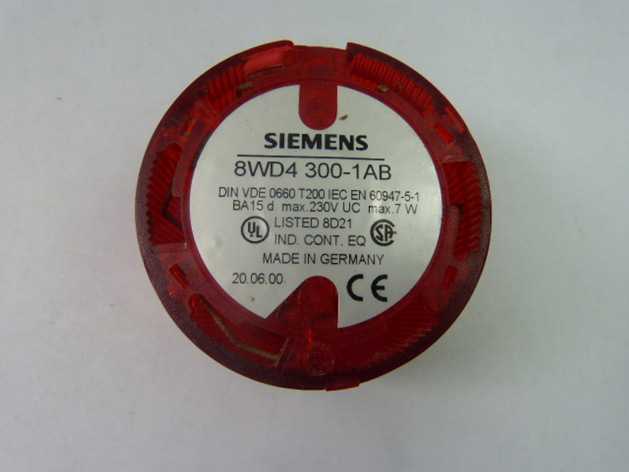 Siemens 8WD4-300-1AB Stack Light Red USED