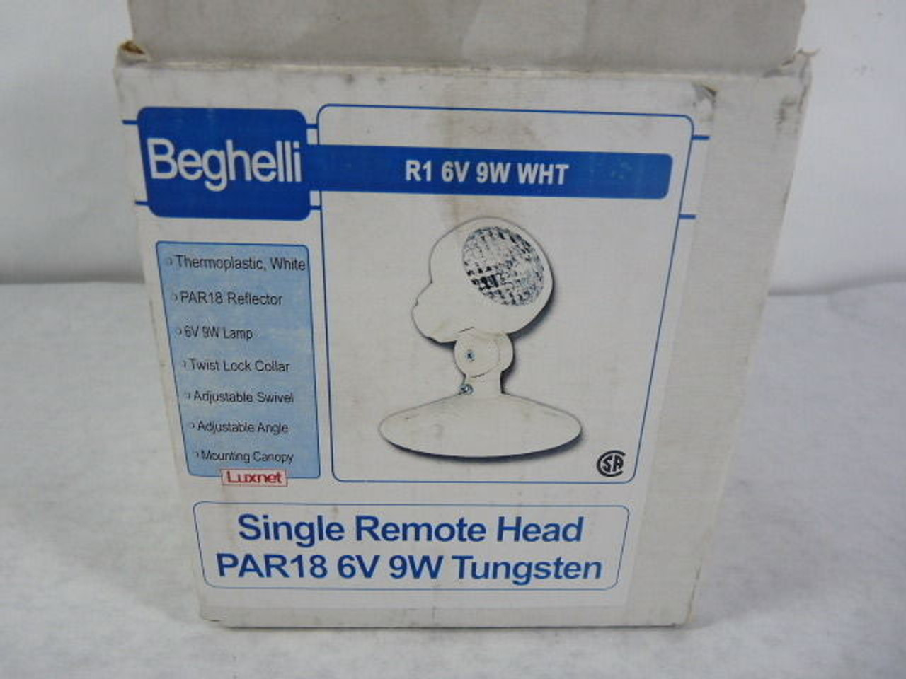 Beghelli SR1-6V-9W Single Head PAR18 6V 9W Tungsten Emergency Light ! NEW !