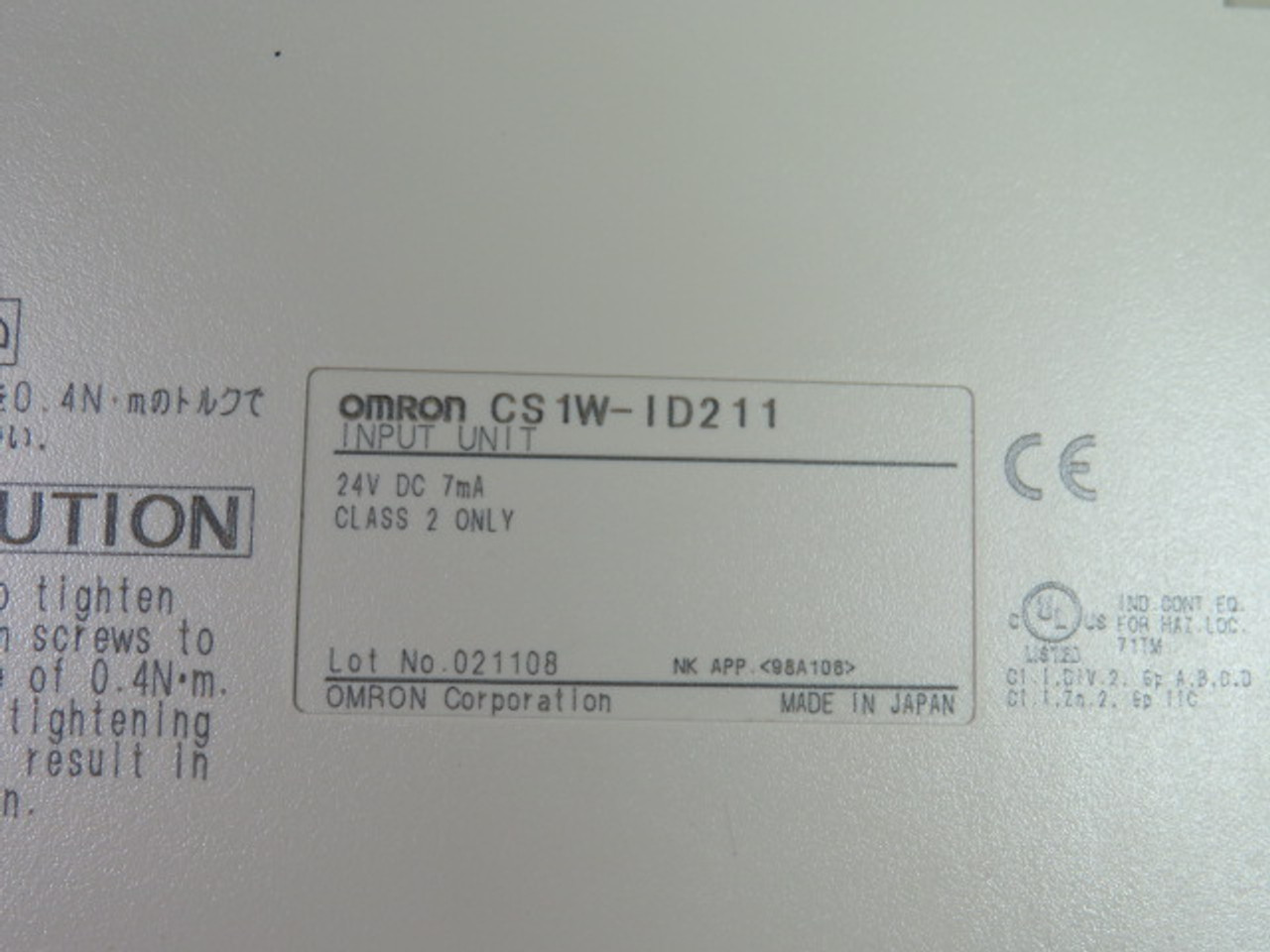 Omron CS1W-ID211 Input Module USED