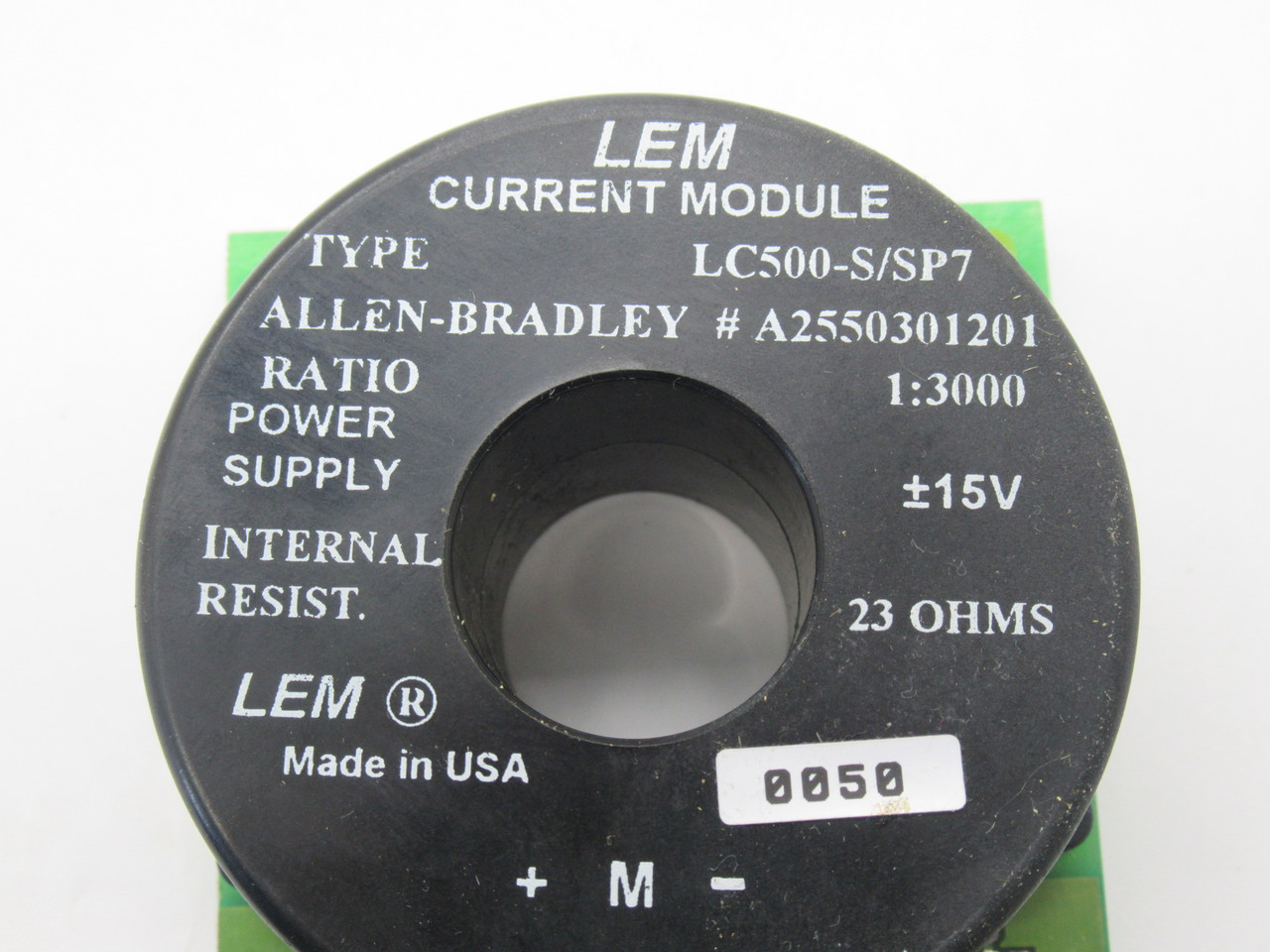 LEM LC500-S/SP7 Current Transducer 1:3000 15VDC 23 Ohms SHELF WEAR USED