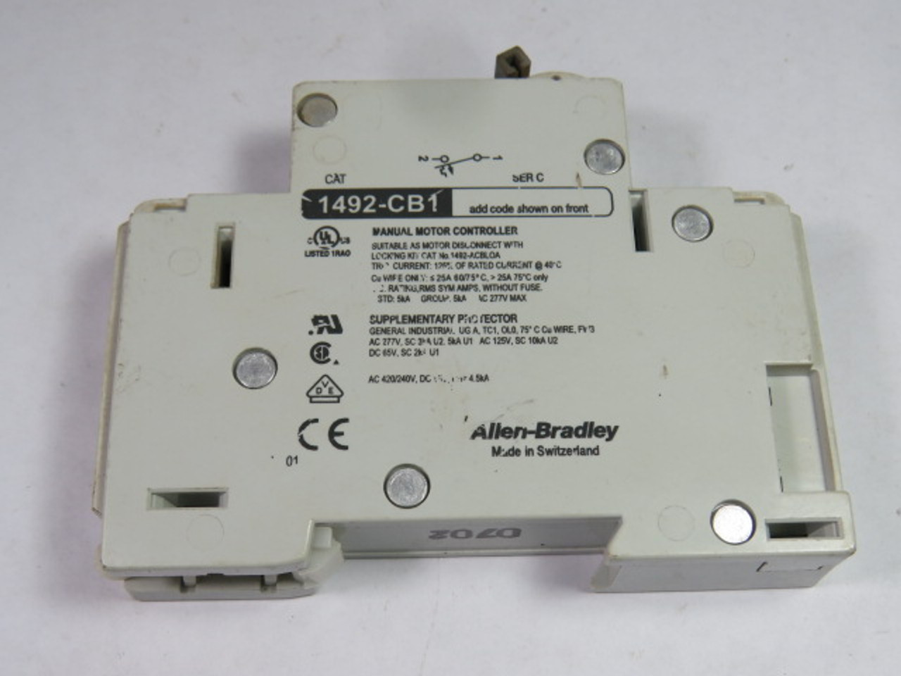 Allen-Bradley 1492-CB1G050 Series C Circuit Breaker 5A 1-Pole USED