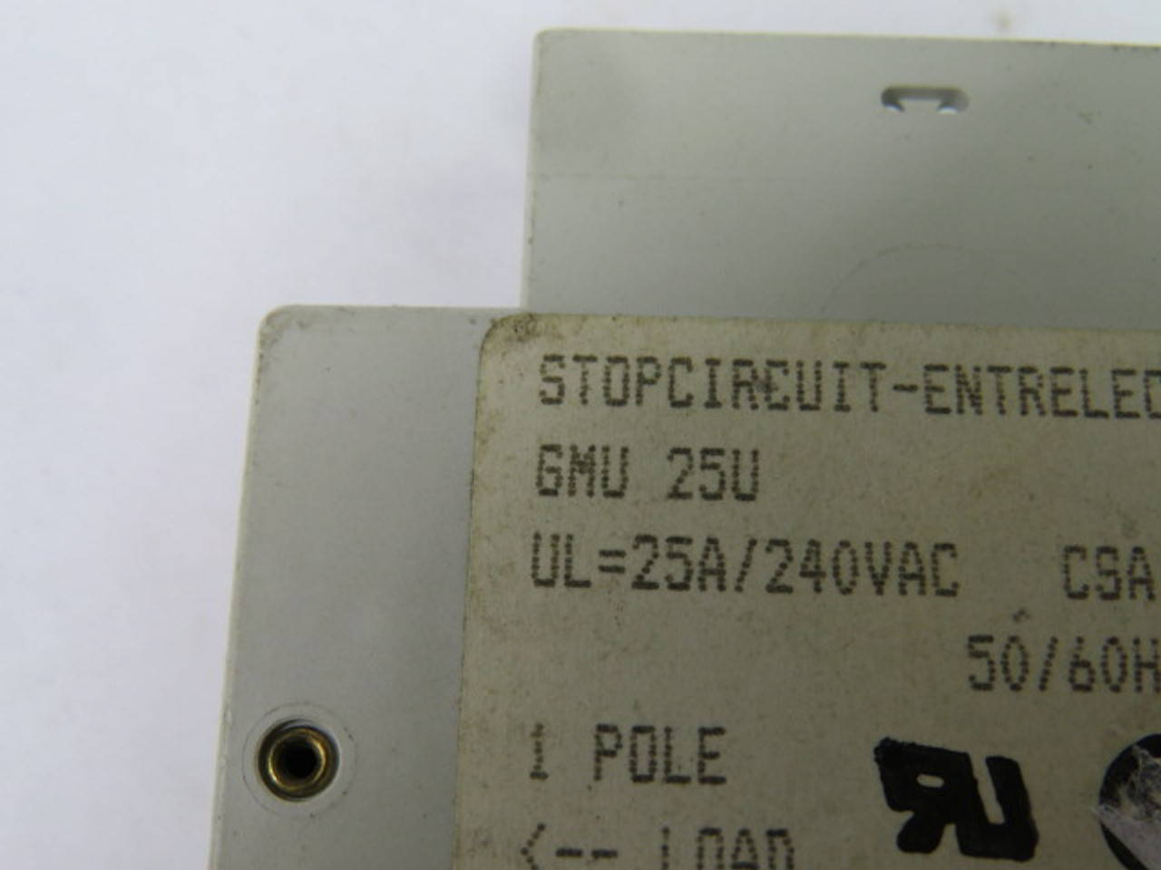 Entrelec GMU-25U Circuit Breaker 25A 1-Pole USED