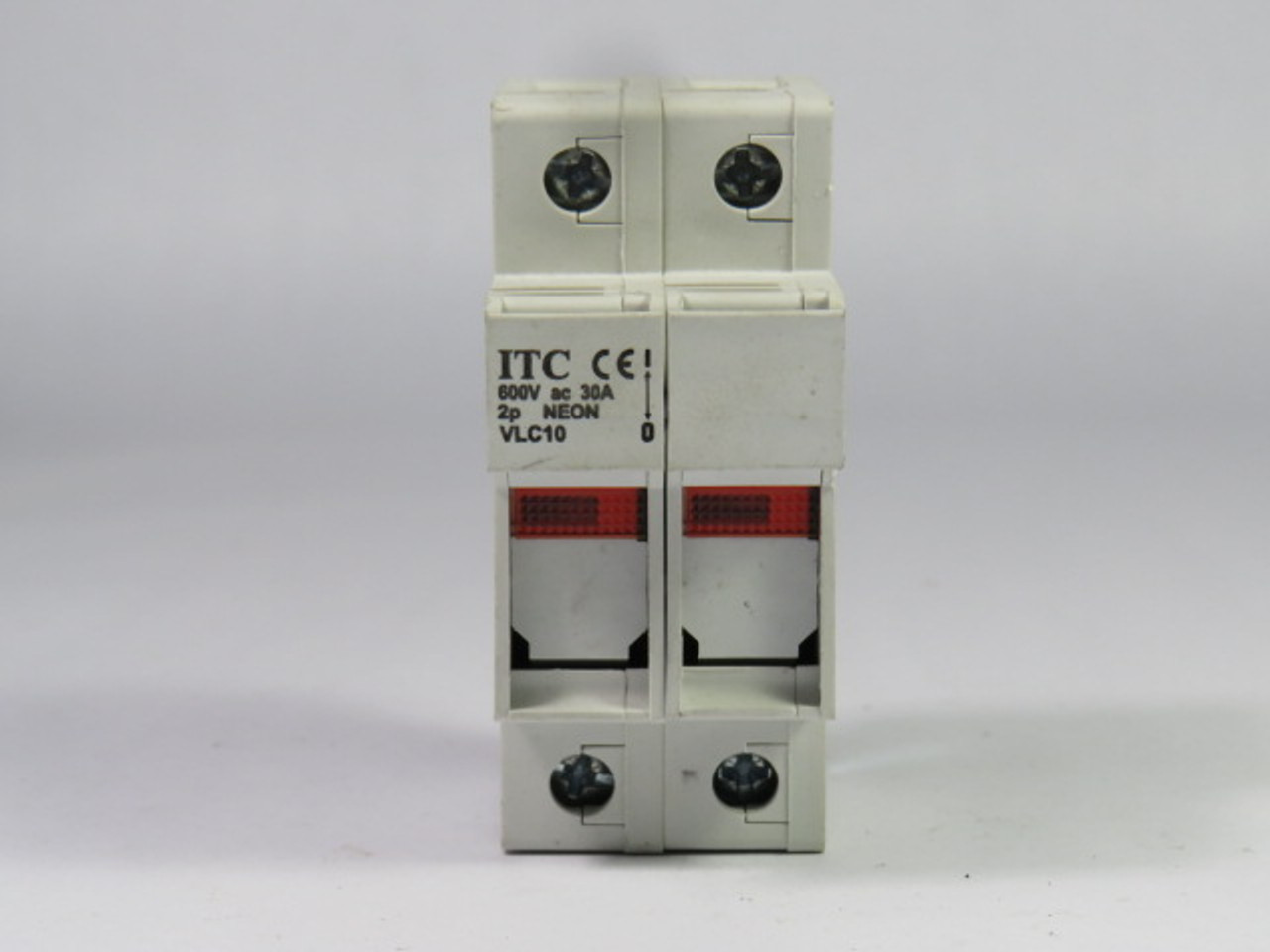 ITC VLC10-2P Neon Indicating Fuse Holder 30A 600VAC 2-Pole USED