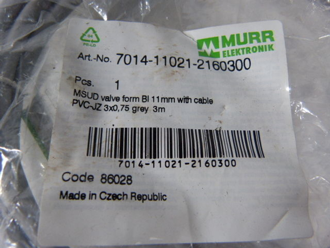 Murrelektronik 7014-11021-2160300 Valve Form B1 11mm with Cable ! NOP !