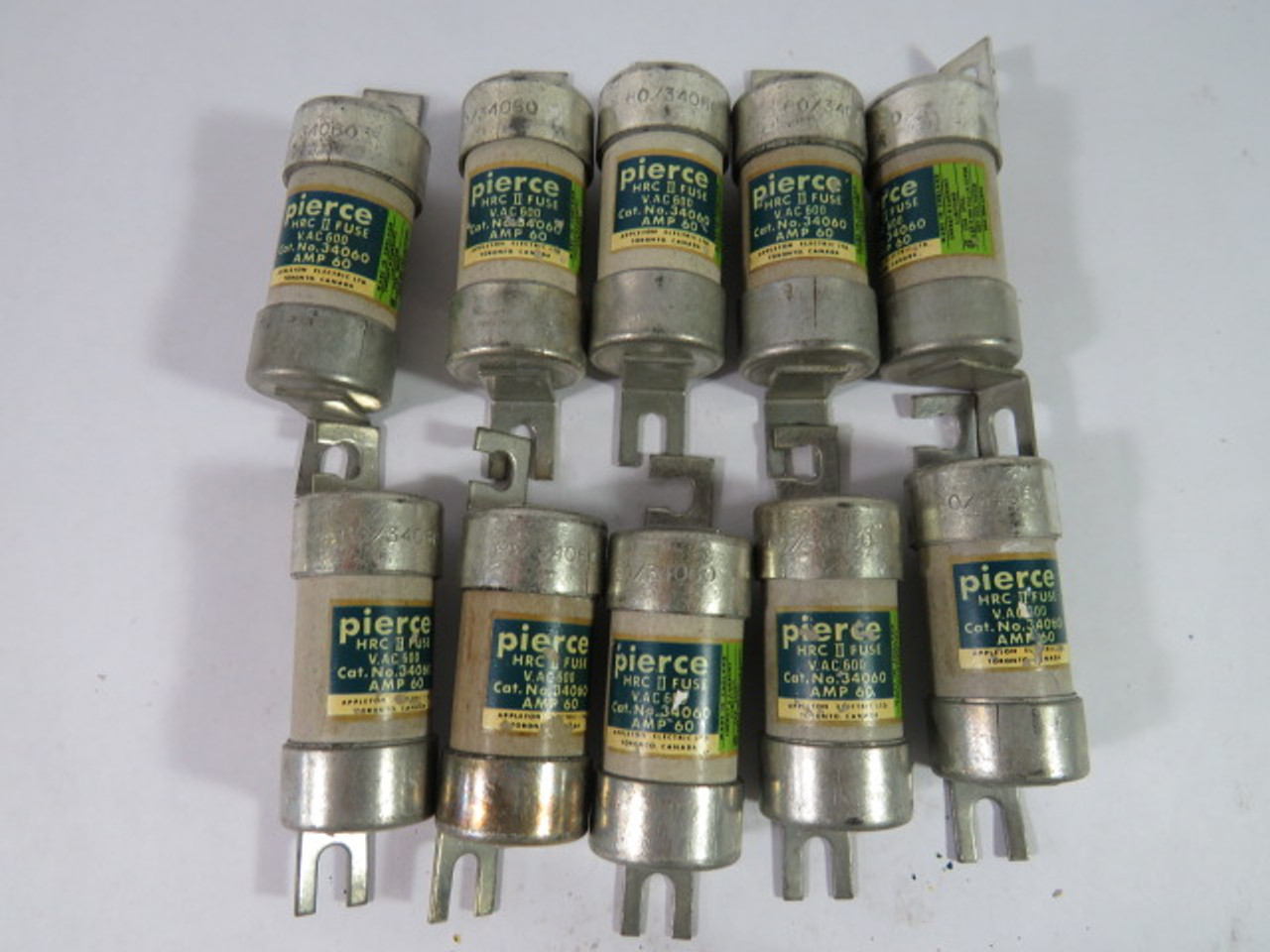 Pierce 34060 Bolt On Fuse 60A 600V Lot of 10 USED