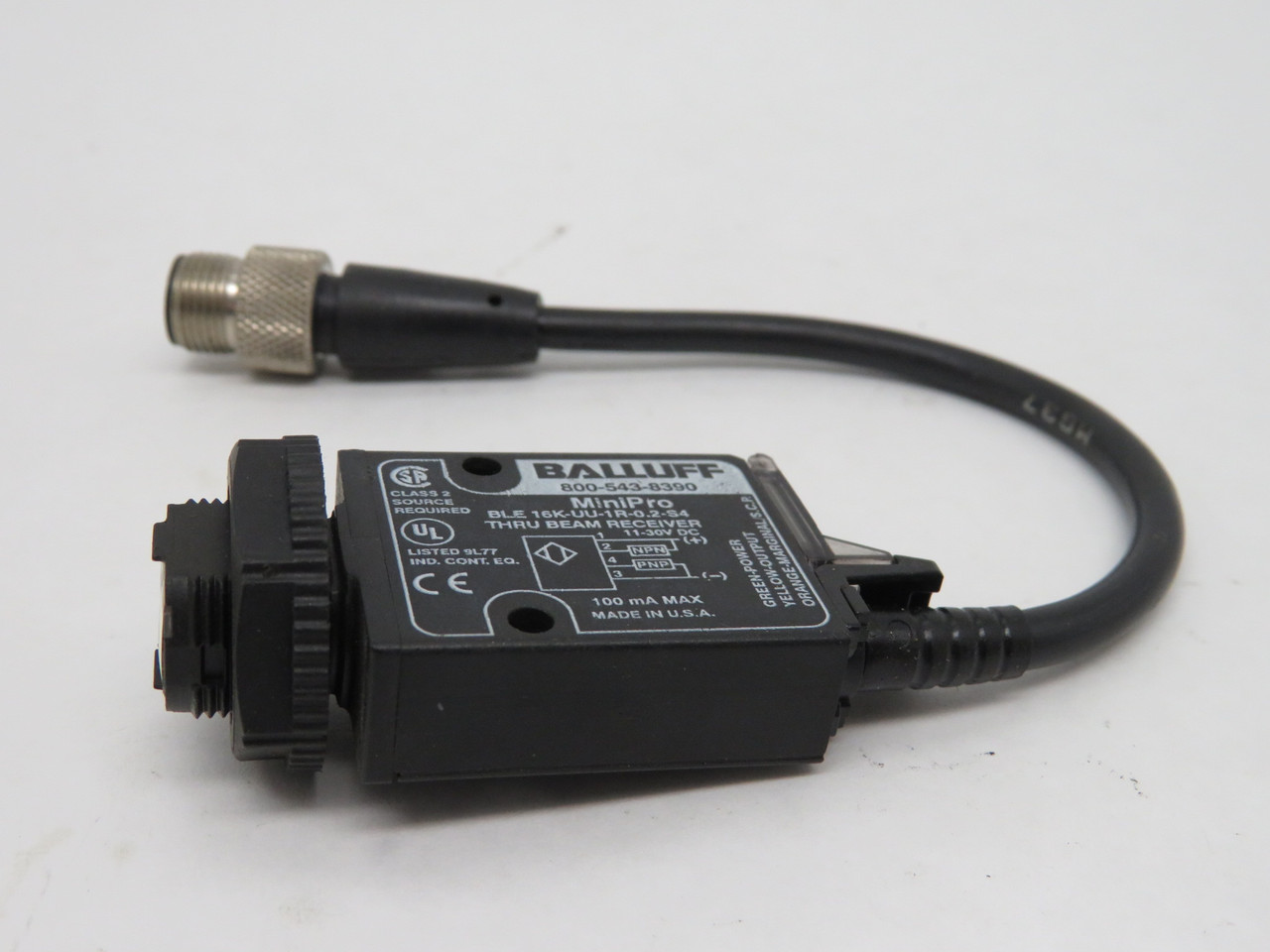 Balluff BLE 16K-UU-1R-0.2-S4 MiniPro Thru Beam Receiver 11-30VDC  USED