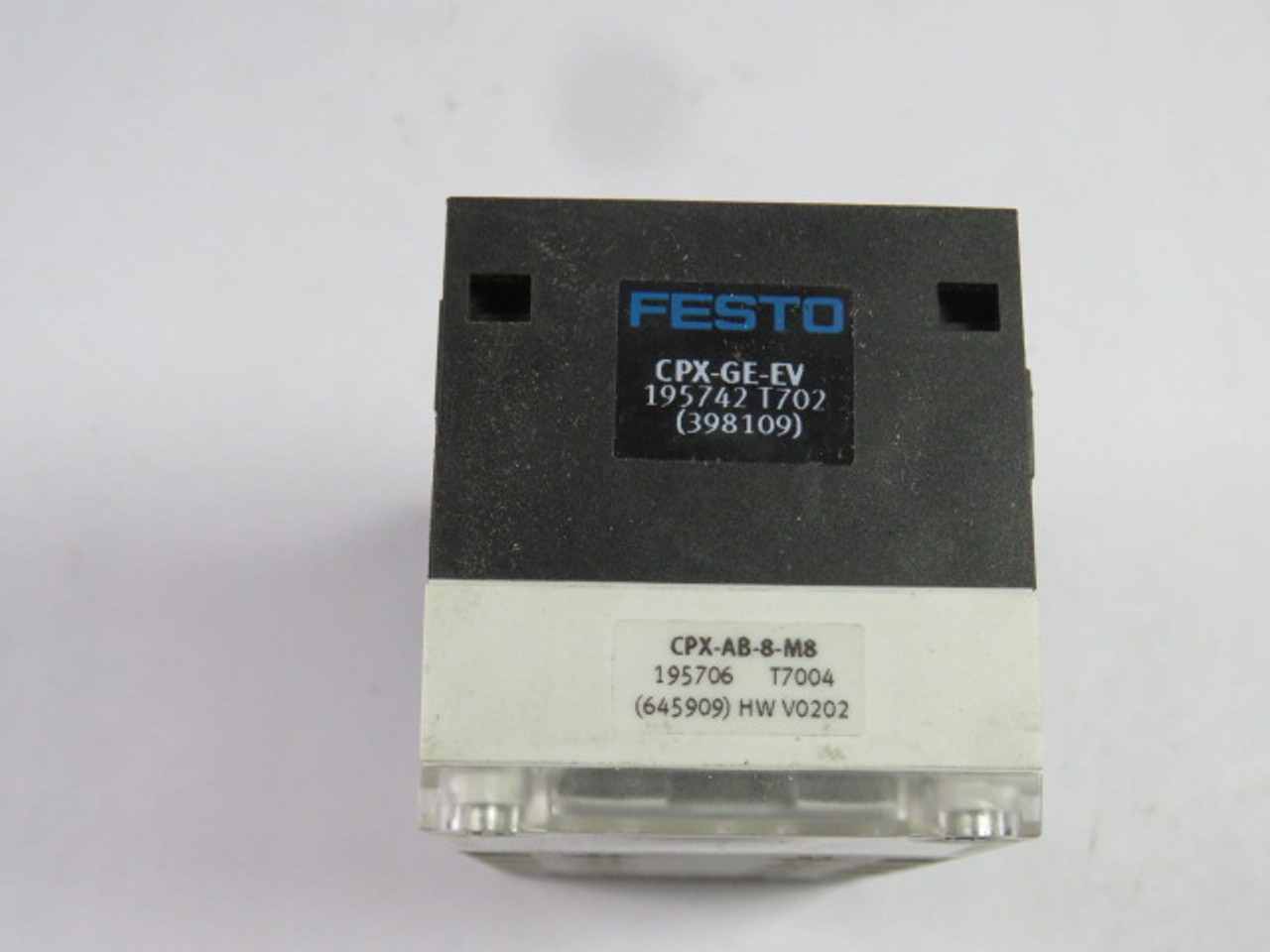 Festo CPX-AB-8-M8 Pneumatic Bus Node Assembly W/ Festo CPX-GE-EV USED