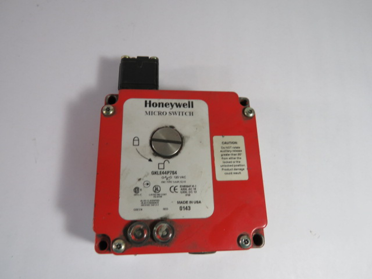 Honeywell GKLE44P7S4 Solenoid Safety Interlock Switch 120VAC USED