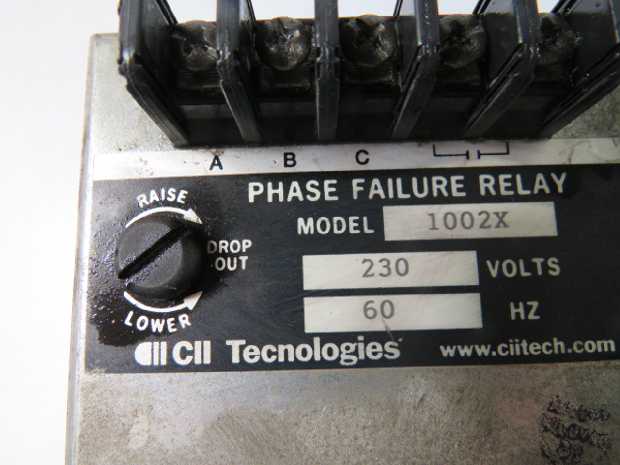 CII Technologies 1002X Phase Failure Relay 230V 60Hz USED