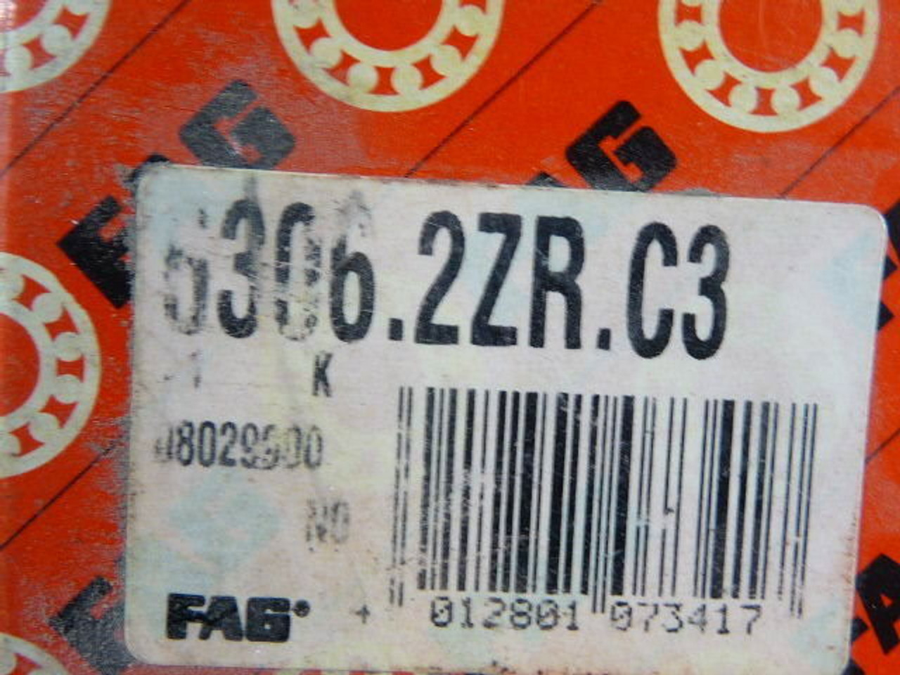 Fag 6306.2ZR.C3 Ball Bearing 30mm x 72mm x 19mm 6306-2ZR-C3 ! NEW !