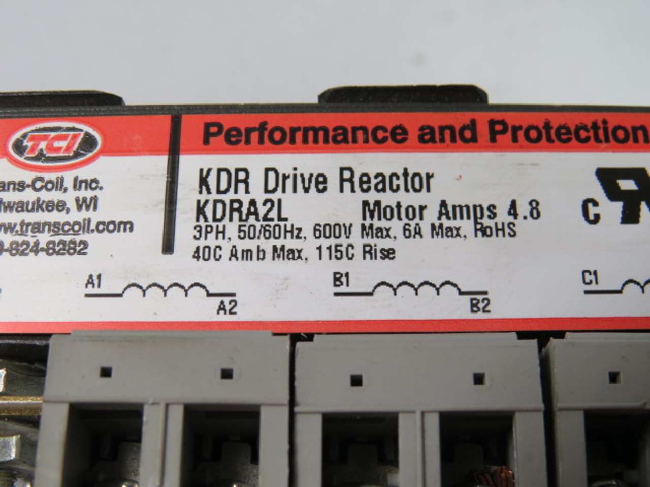TCI KDRA2L Drive Input Reactor 3 Phase 600 Volt 50/60 Hz USED