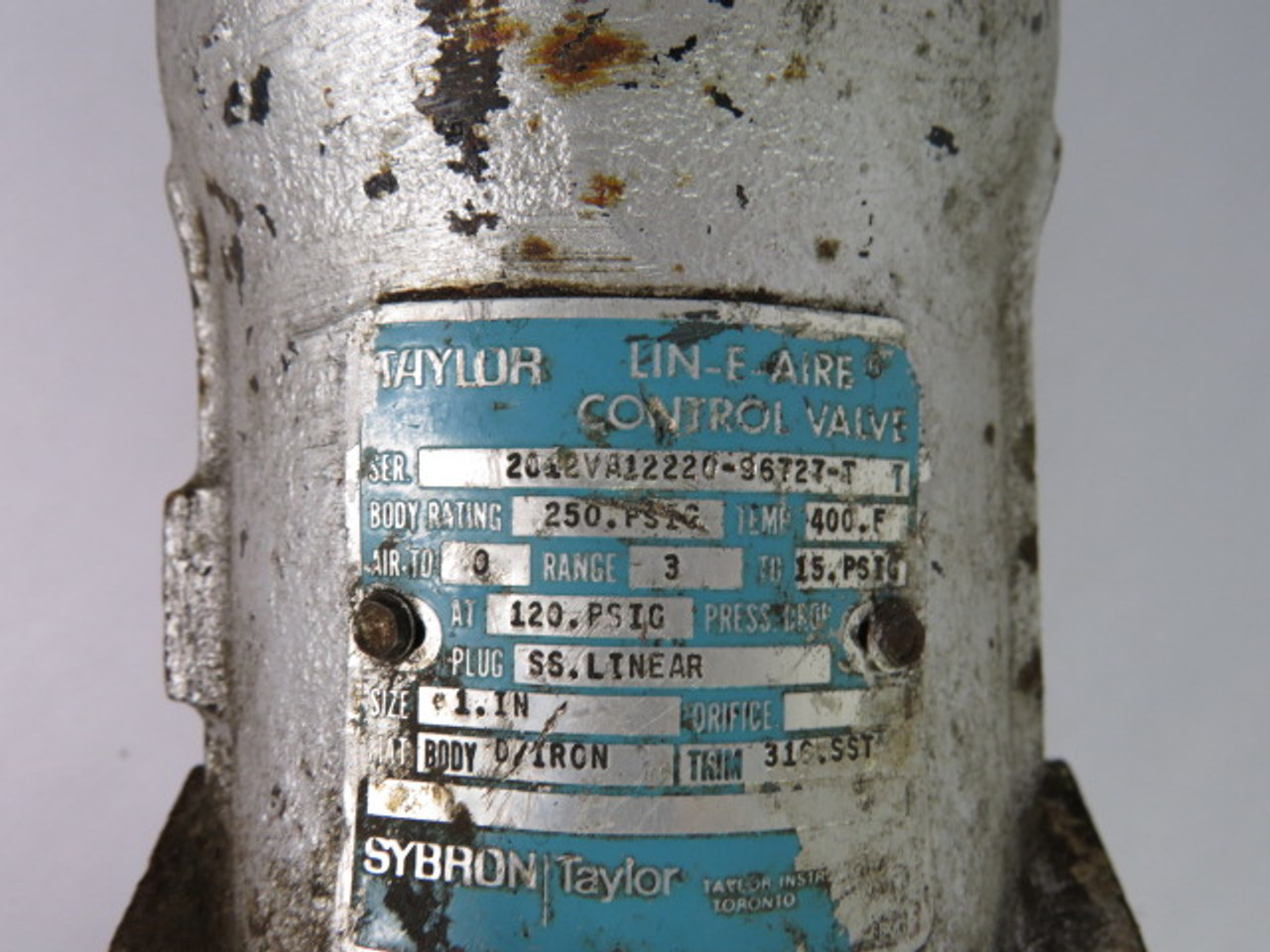 Taylor Lin-E-Aire Pneumatic Control Valve USED