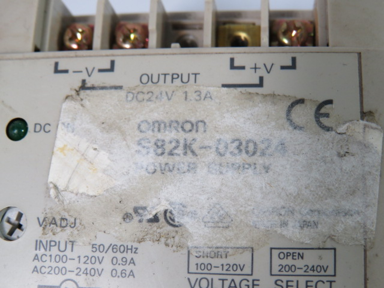 Omron S82K-03024 Switch Mode Power Supply 1.3 AMP 24 Volt ! AS IS !