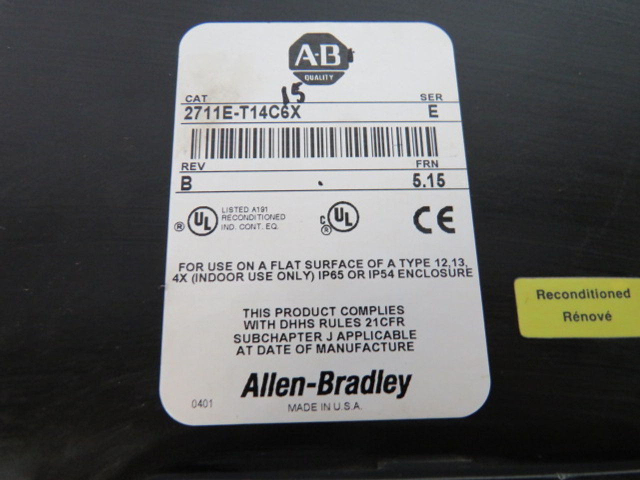 Allen-Bradley 2711E-T14C6X Operator Interface Panel ! AS IS !