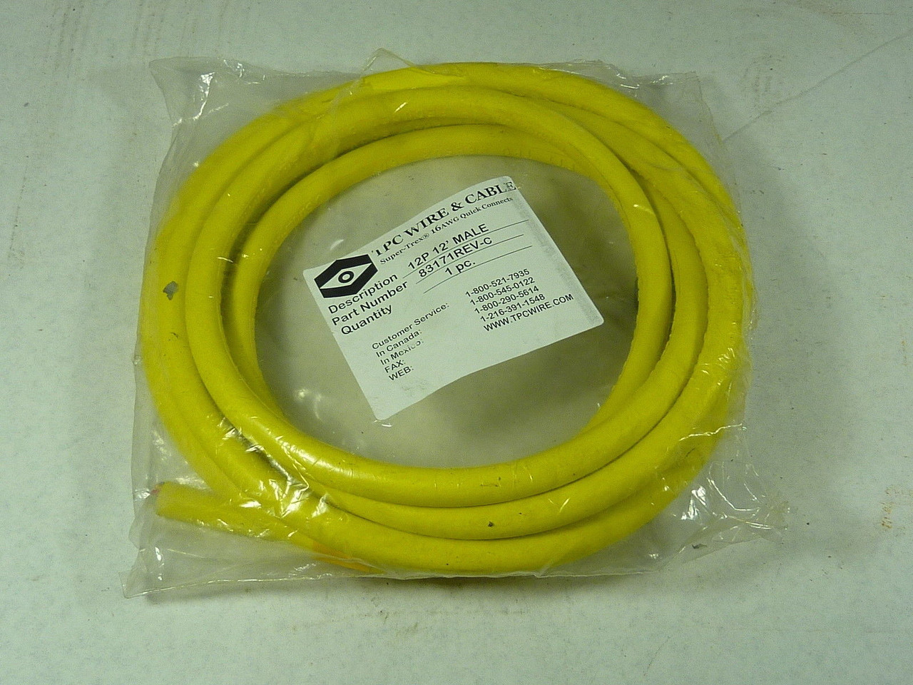 TPC 83171 Cordset, Male 12 Pole 12FT ! NEW !