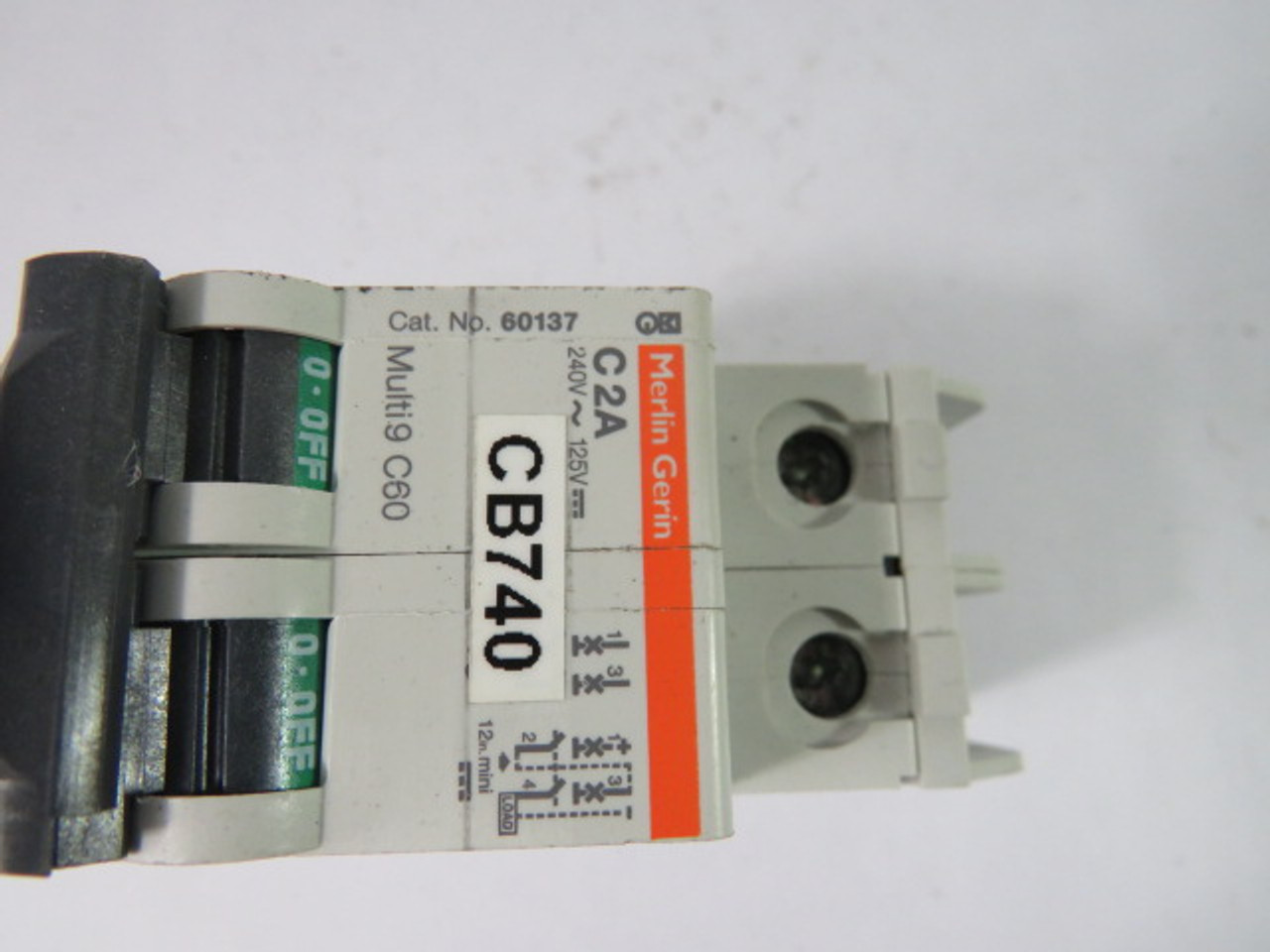 Merlin Gerin 60137 Mini Circuit Breaker 240V 2-Pole 2A USED