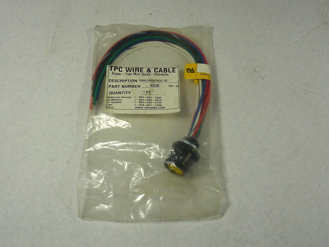 TPC 83340 Cordset, Female 12 Pole Receptacle ! NEW !