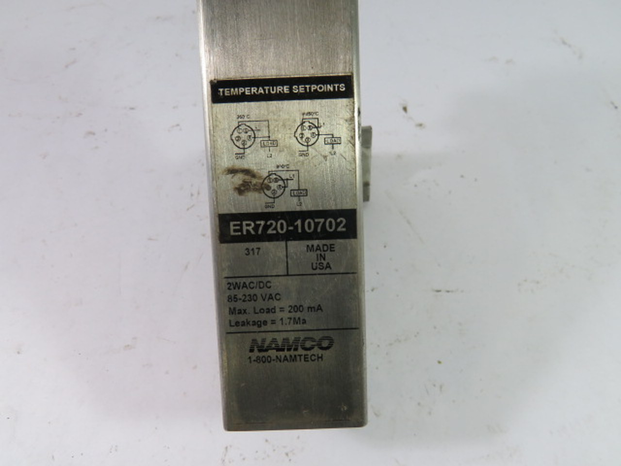 Namco ER720-10702 HotSpot Hot Metal Detector 350-450-800 Degree Setpoint USED