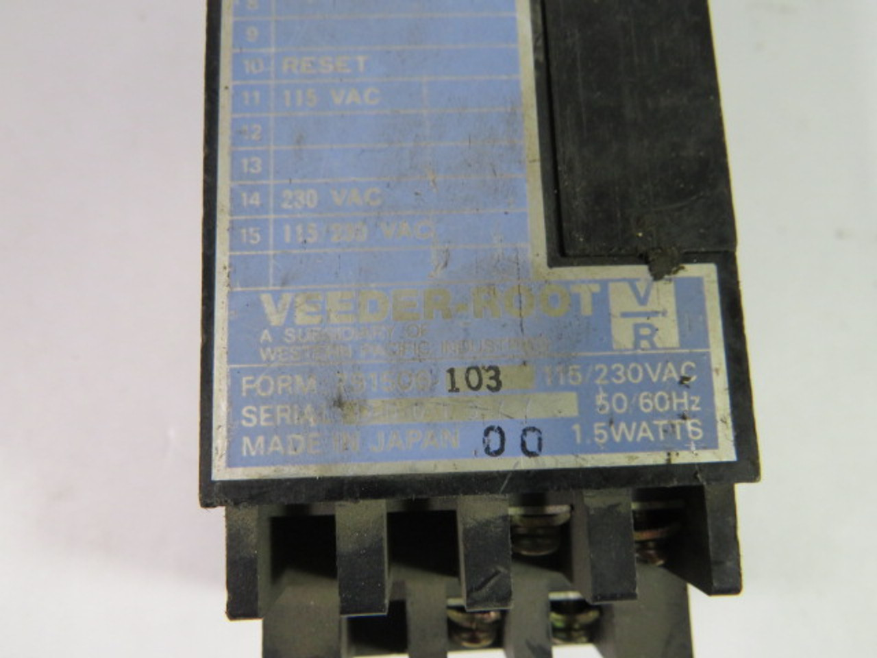 Veeder-Root 791506-103 Digital Counter 115/230VAC 1.5W USED