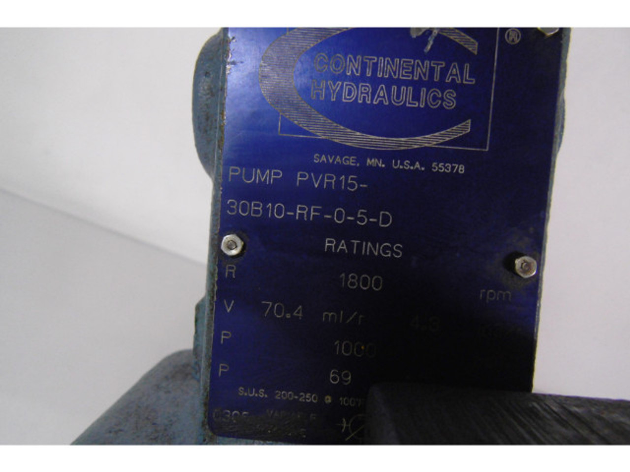 Continental Hydraulics PVR15-30B10-RF-O-5-D Vane Pump ! AS IS !