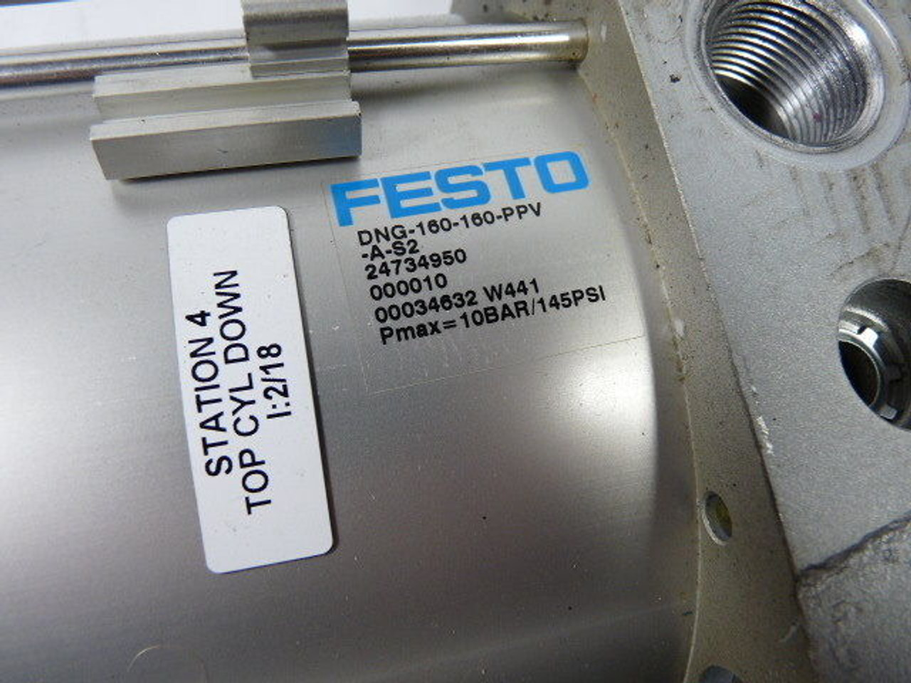 Festo DNG-160-160-PPV-A-S2 Pneumatic Air Cylinder 145PSI USED