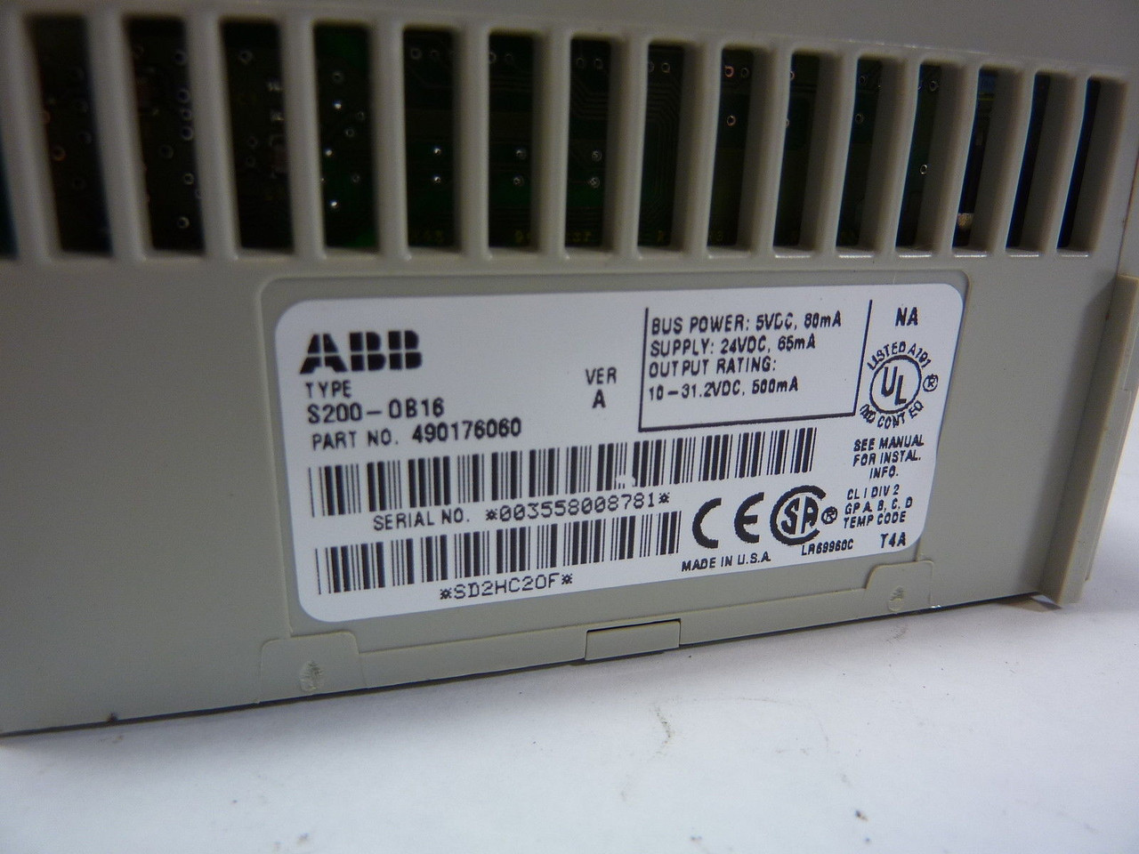 ABB S200-OB16 Output Module 24VDC USED