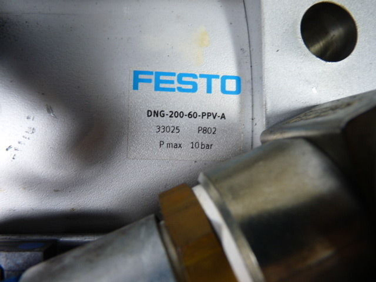 Festo DNG-200-60-PPV-A Pneumatic Cylinder 10Bar P-MAX USED