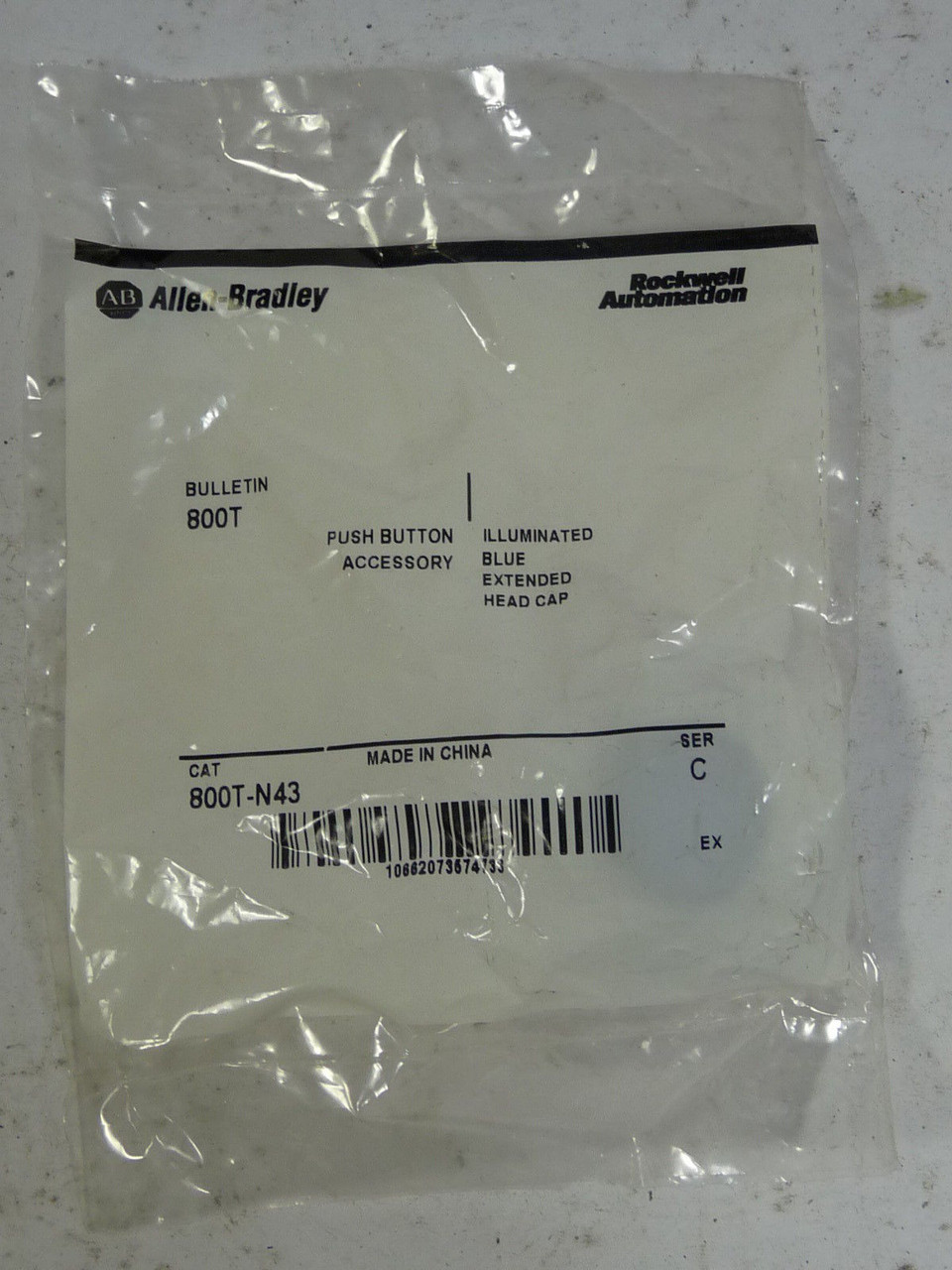 Allen-Bradley 800T-N43 Extended Head Cap Blue ! NEW !