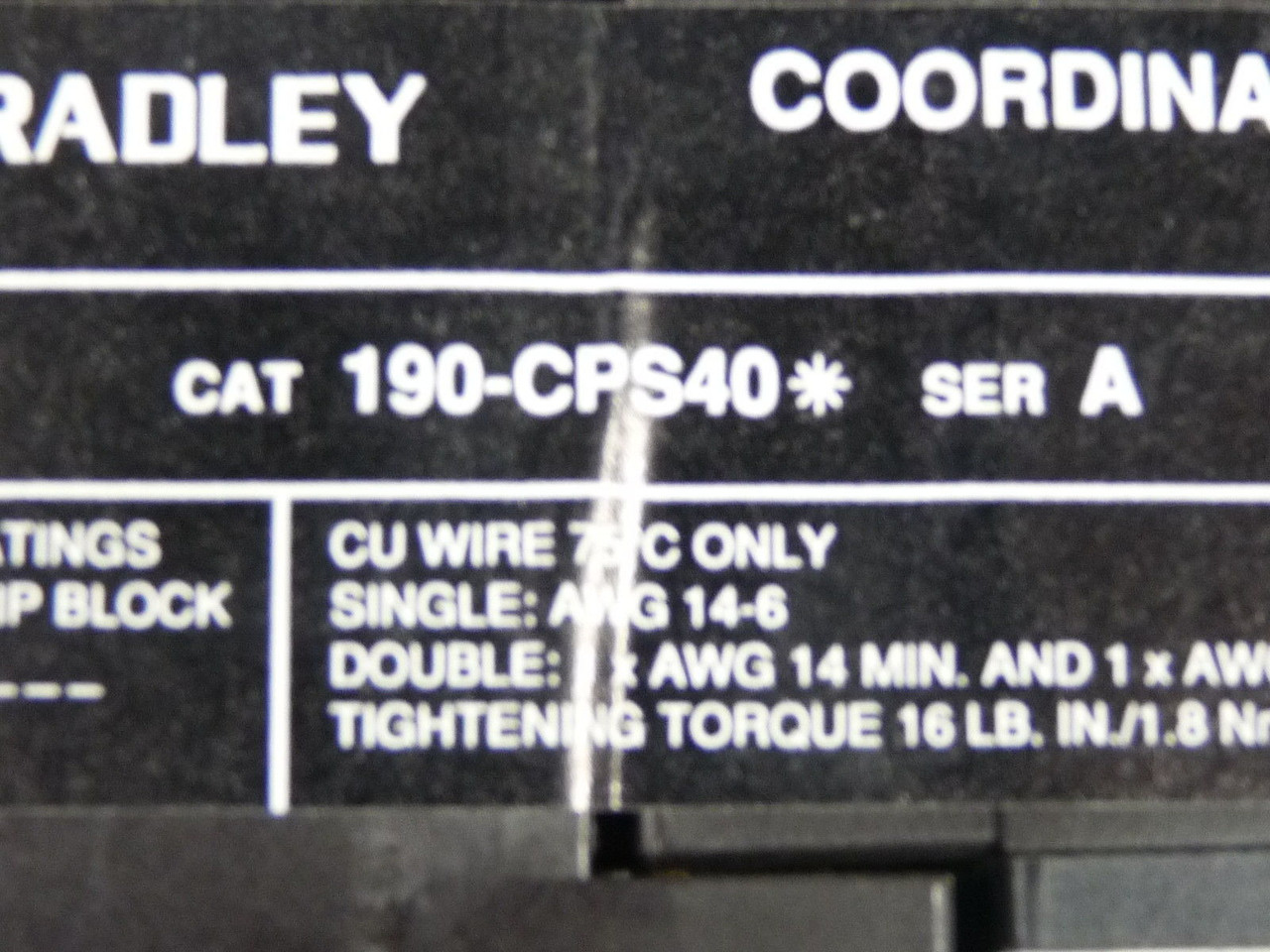 Allen-Bradley 190-CPS40Z Coordinated Protected Starter 24V USED