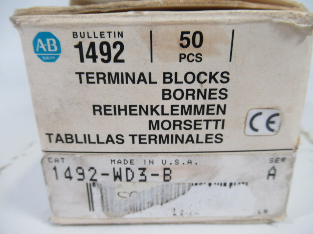 Allen-Bradley 1492-WD3-B Terminal Blocks Double Feed Through Lot of 40 ! NEW !
