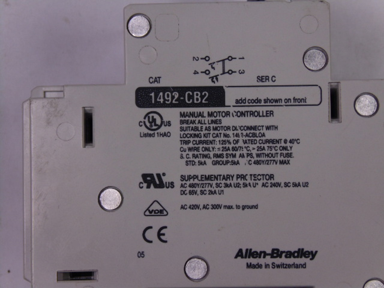 Allen-Bradley 1492-CB2-G060  Breaker 6 Amp USED