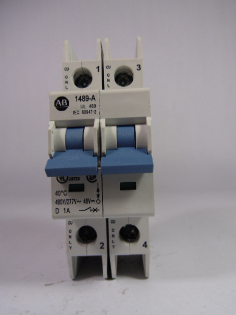 Allen-Bradley 1489-A2D010 Circuit Breaker 2 Pole 1 Amp USED