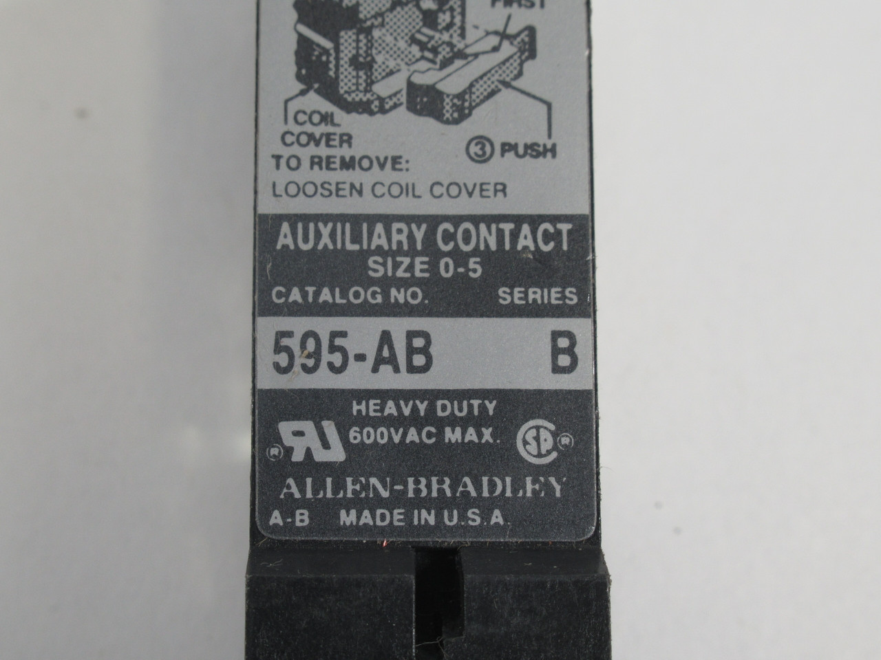 Allen-Bradley 595-AB Series-B Auxiliary Contact Block USED