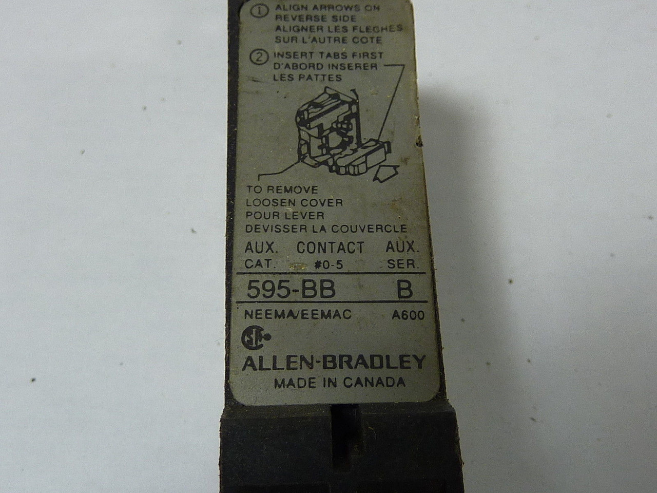 Allen-Bradley 595-BB Auxiliary Contact USED