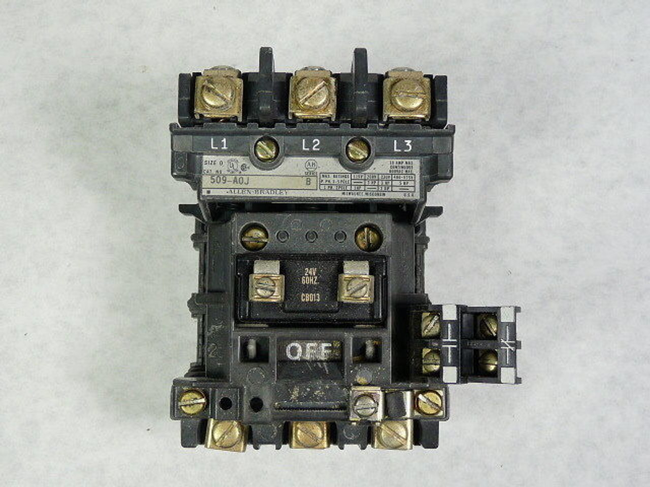 Allen-Bradley 509-AOJ Full Voltage Non-Reversing Starter 24V 60Hz USED