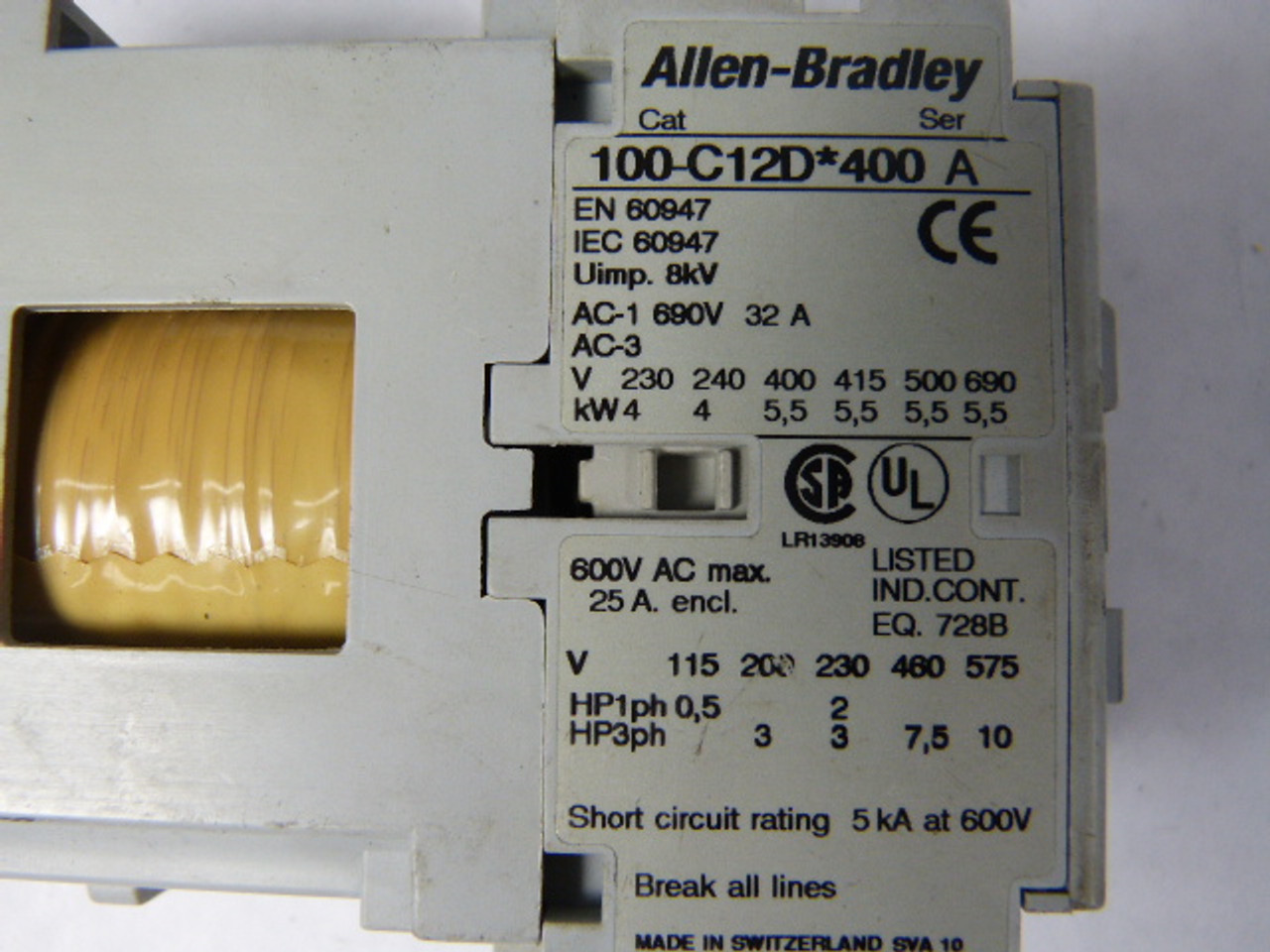 Allen-Bradley 100-C12DJ400 Contactor 24VDC USED