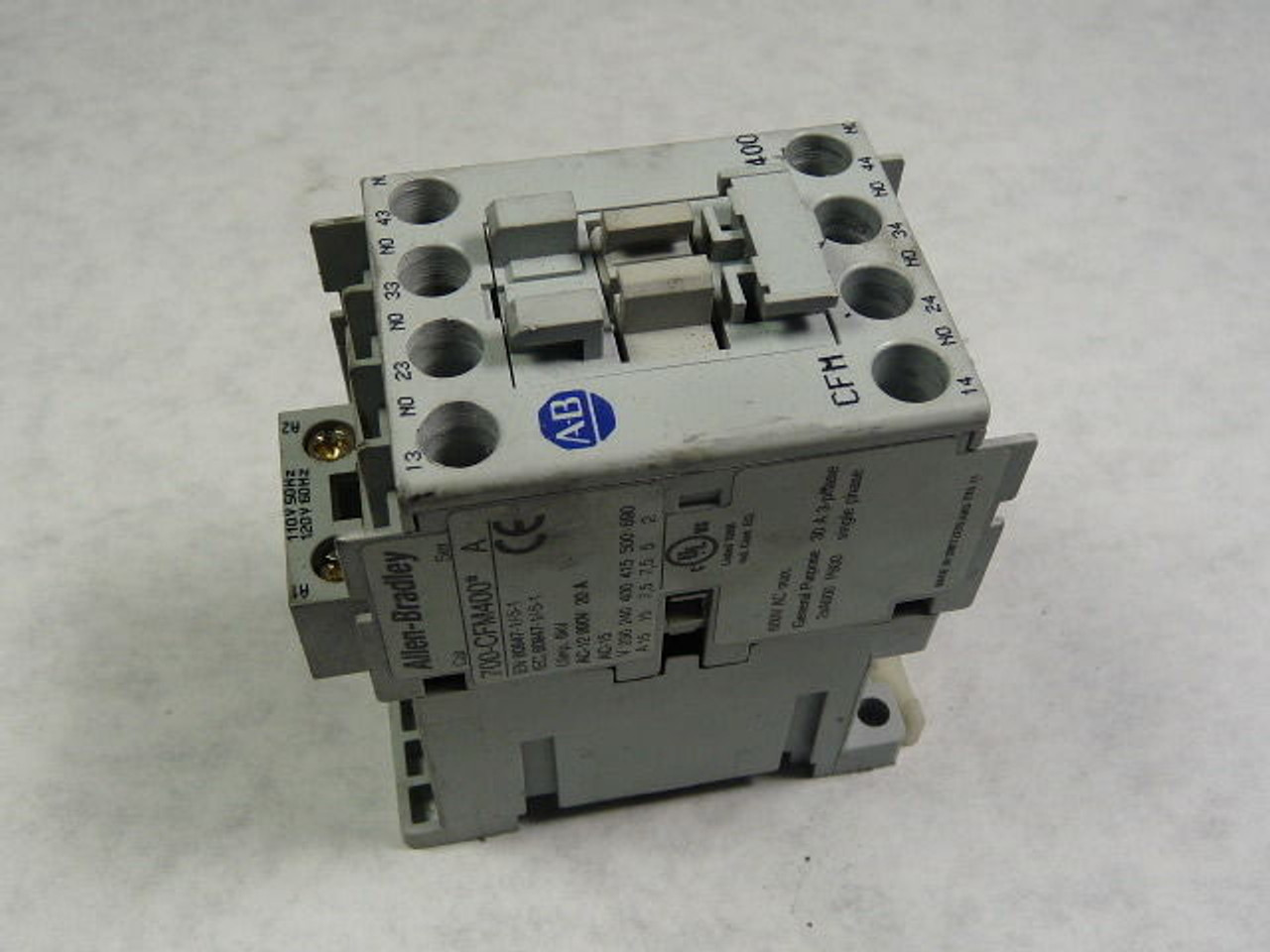 Allen-Bradley 700-CFM400D MCS-CF Control Relay 4NO 110V 50Hz / 120V 60Hz USED
