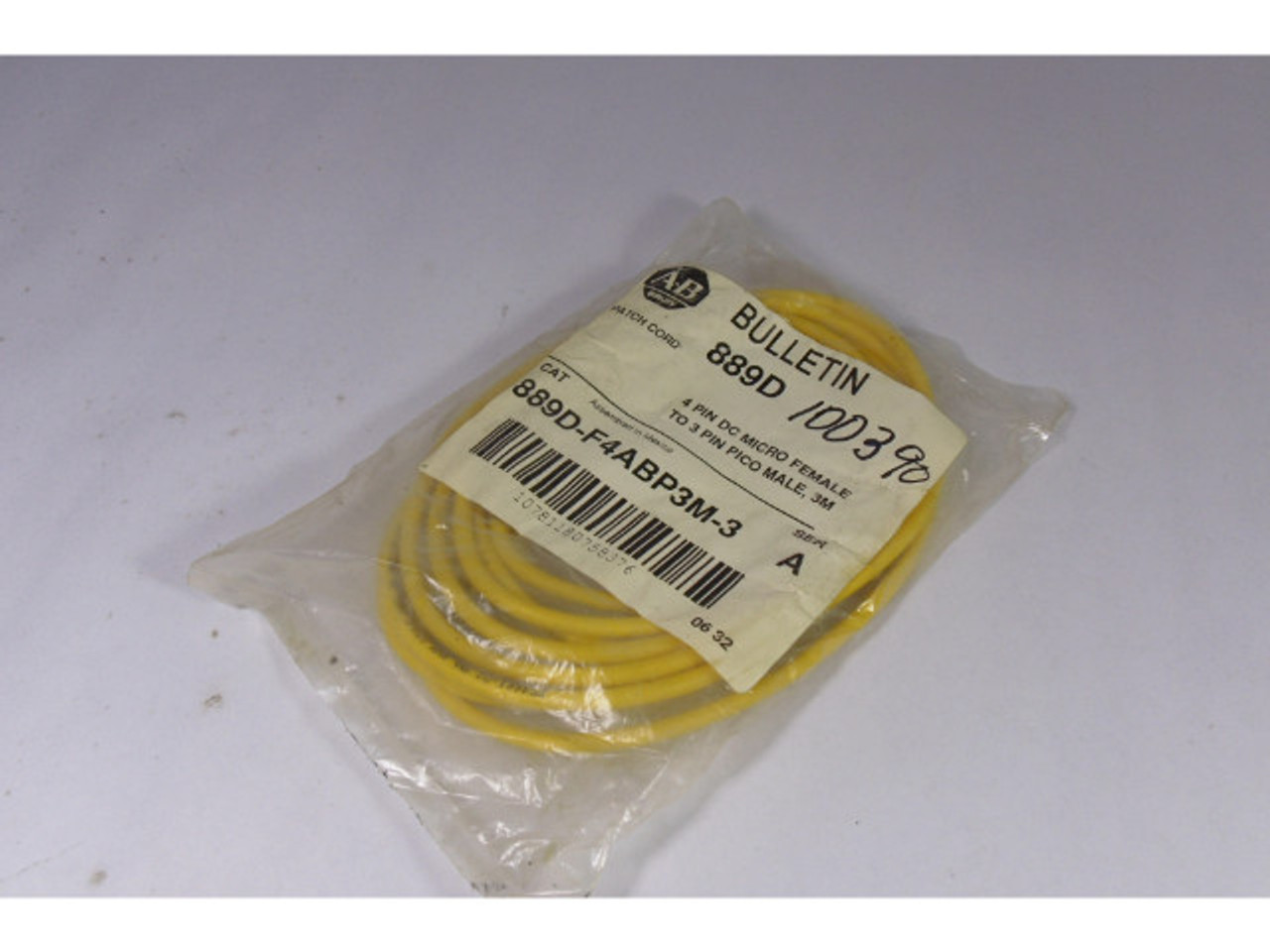 Allen-Bradley 889D-F4ABP3M-3 DC Micro Cable ! NWB !