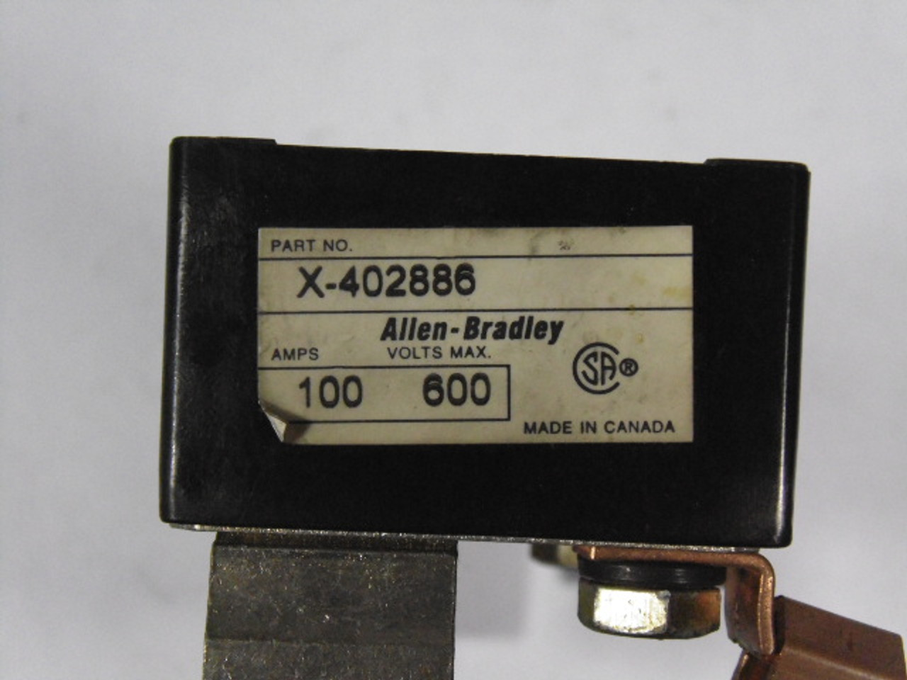 Allen-Bradley X-402886 Disconnect Fuse Block 100A 600V Max *Missing 1 Lug* USED