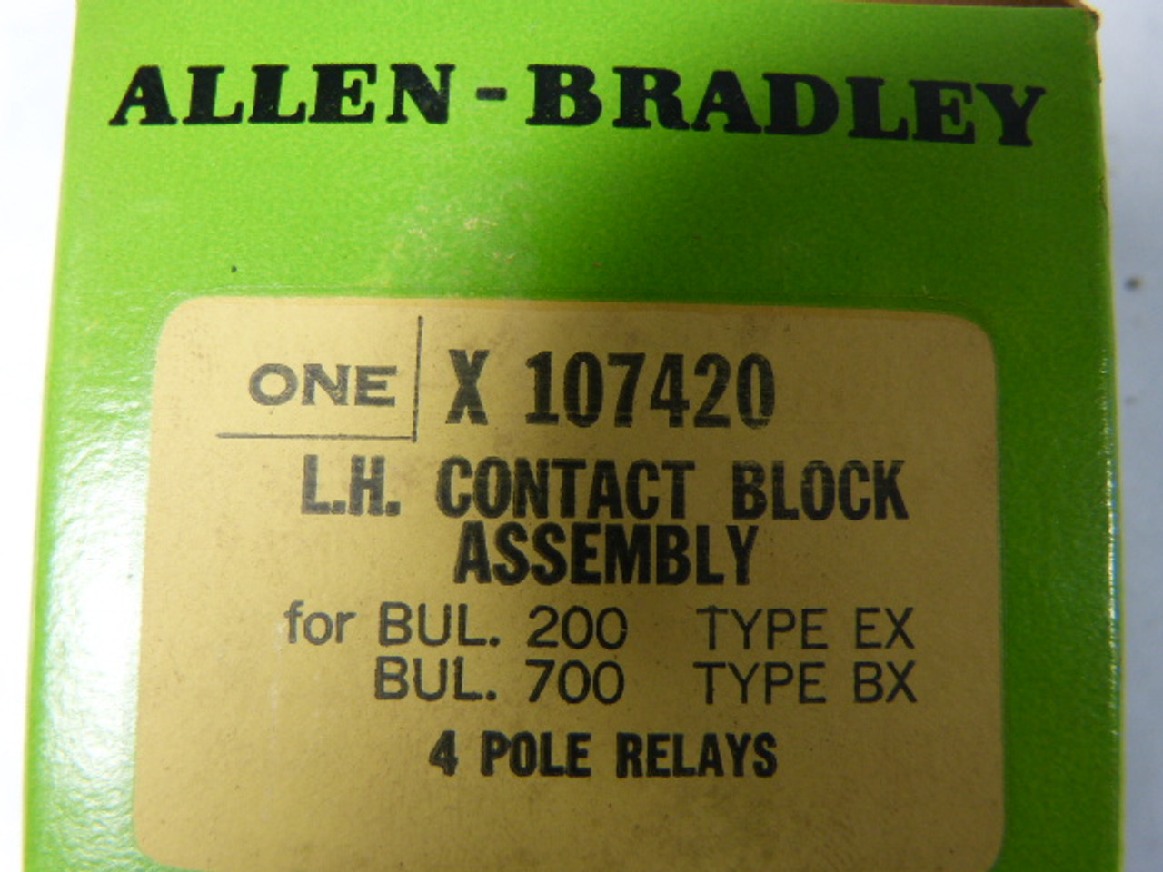 Allen-Bradley X107420 Contact Block Assembly For 4 Pole Relay Left Hand ! NEW !