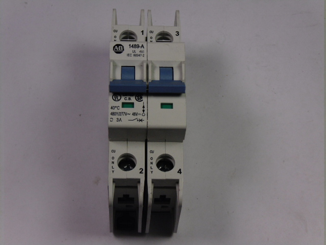 Allen-Bradley 1489-A2D030 Miniature Circuit Breaker 2 Pole 3 Amp USED