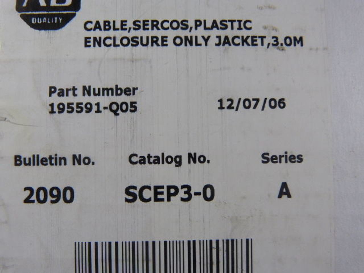 Allen-Bradley 2090-SCEP3-0 Sercos Plastic Fiber Optic Cable 3M ! NEW !