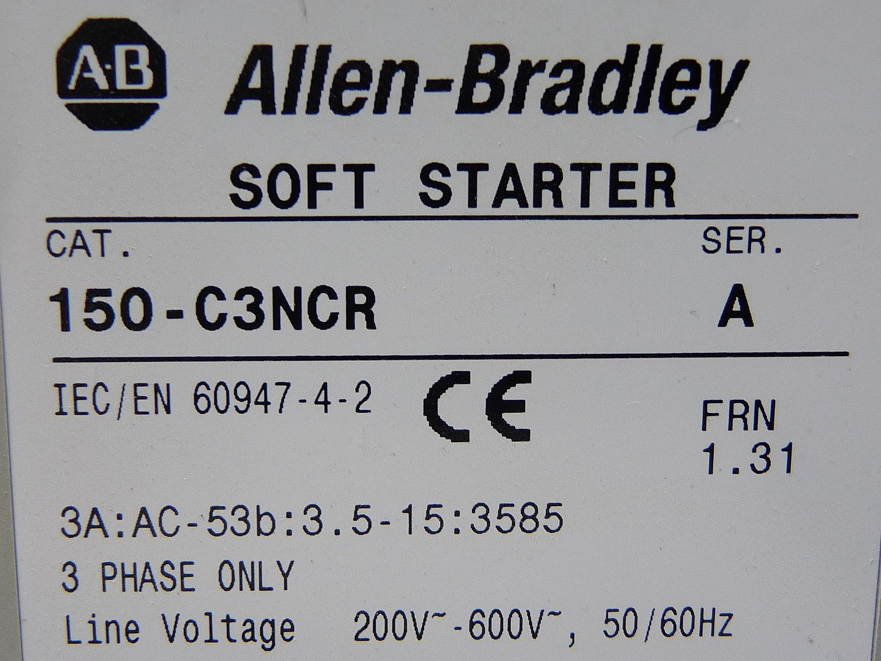 Allen-Bradley 150-C3NCR Start Smart Motor Controller 3A 600V 3W 3Ph USED