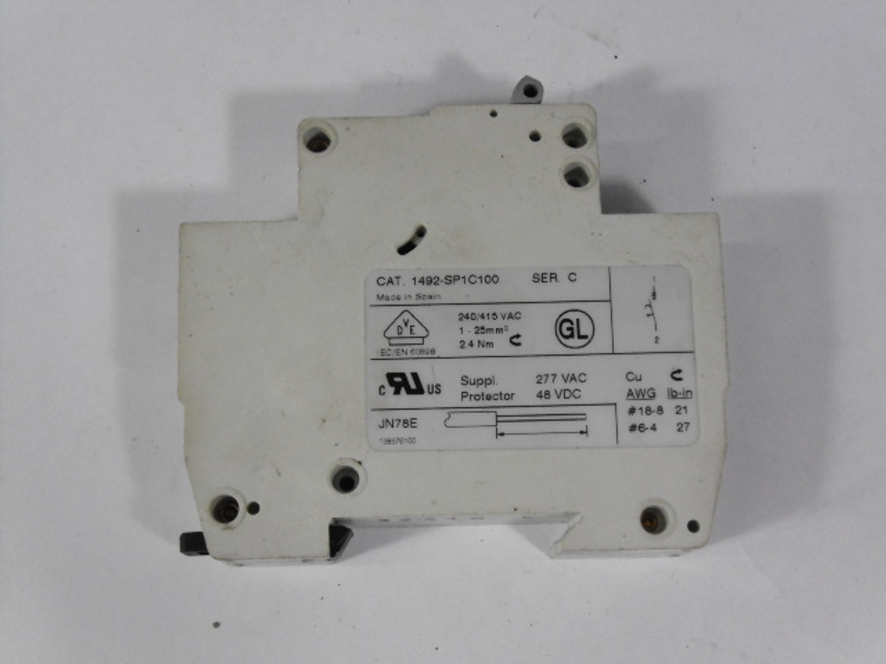 Allen-Bradley 1492-SP1C100 Supplementary Protector 10.0 A USED