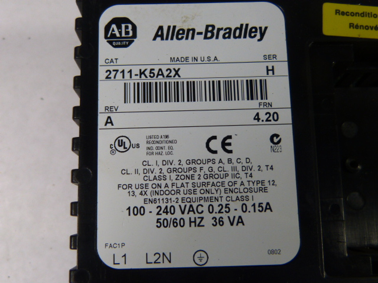 Allen-Bradley 2711-K5A2X Panel View 550 Keypad USED