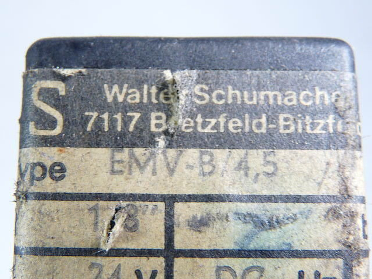 Walter Schumacher EMV-B/4.5 Solenoid Coil 24VDC 50/60Hz USED