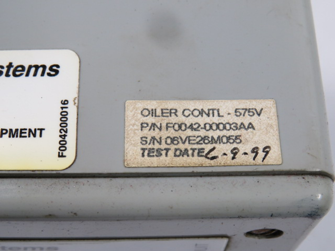 Rapistan F0042-00003AA Oil Pump Controller 575Vac 60Hz USED