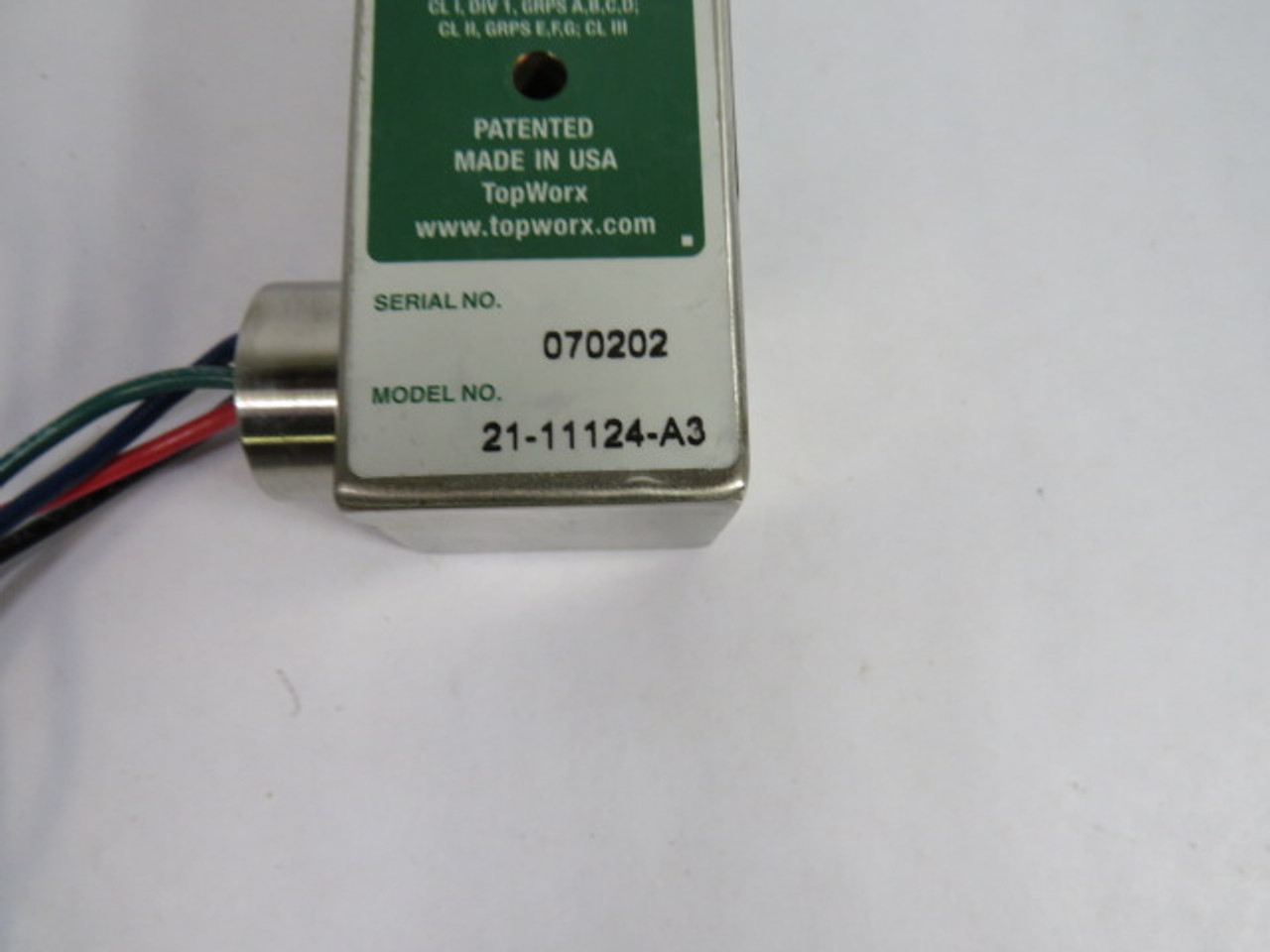 Topworx Go Switch 21-11124-A3 Leverless Limit Switch 10A/120VAC 3A/24VDC USED