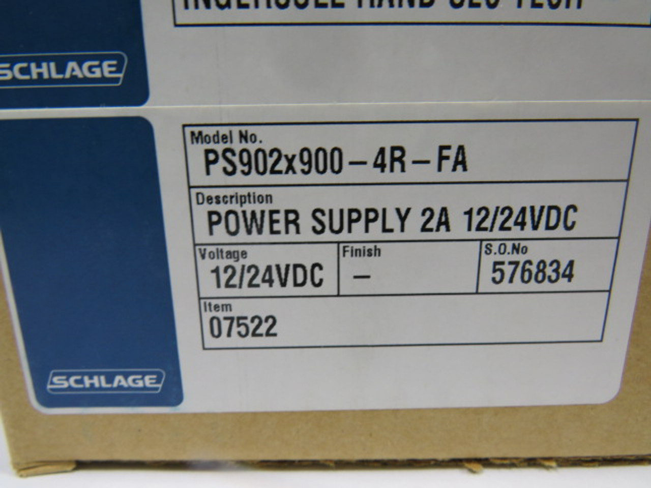 Schlage PS902X900-4R-FA Power Supply 2A 12/24Vdc ! NEW !